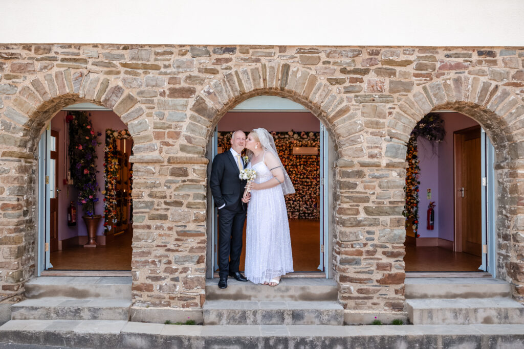 Bride and Groom in Doorway