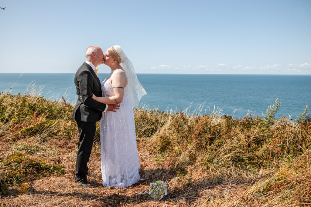 Bride and Groom Kissing