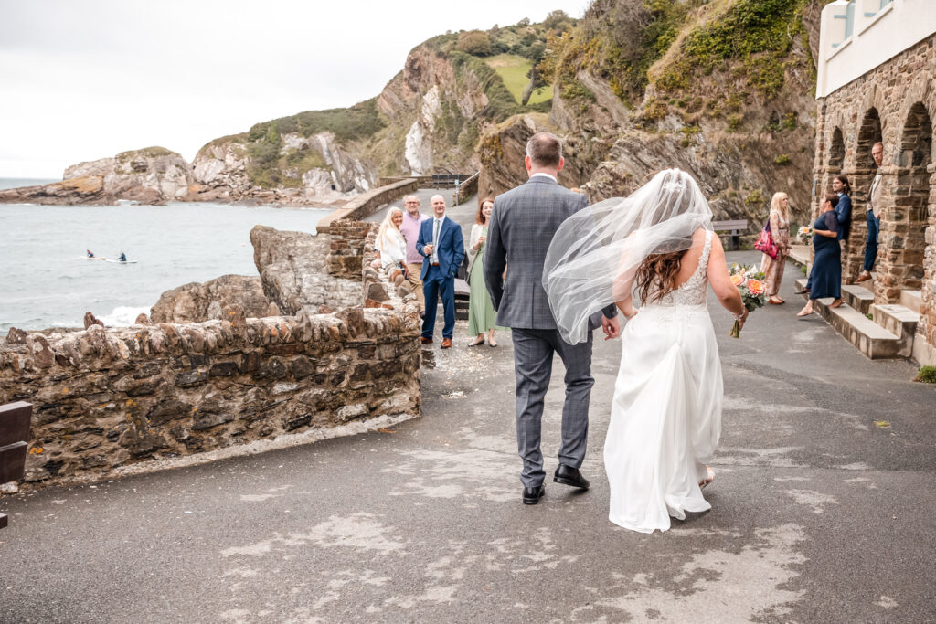 Bride and Groom Walking