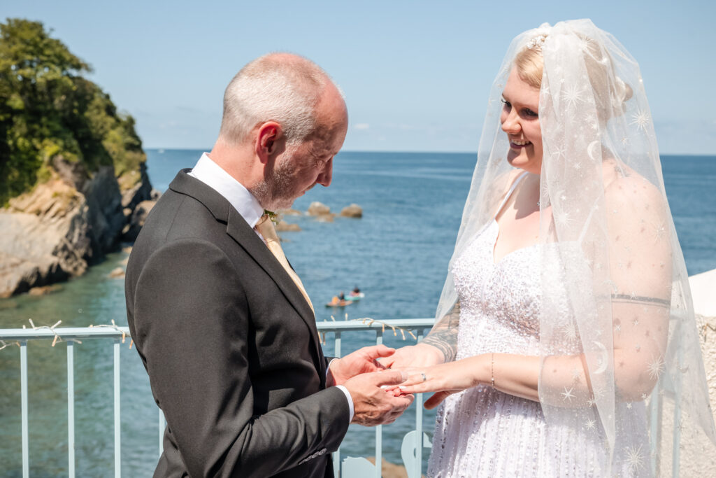 Groom and Bride Smiling